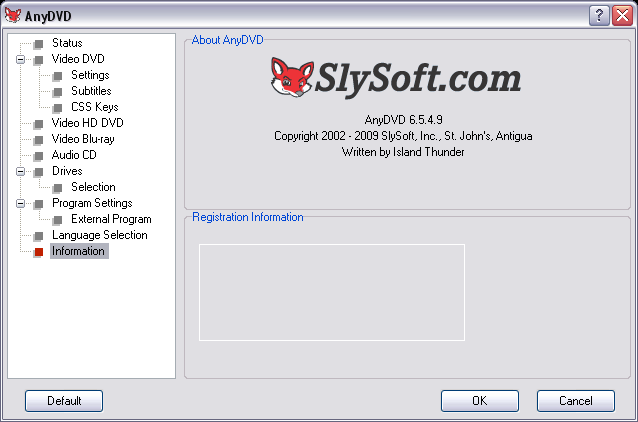 AnyDVD License Information