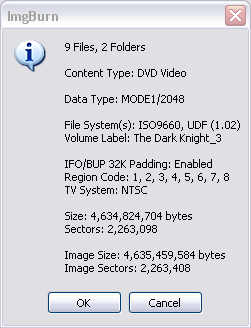 IMGBurn Disk Info Window
