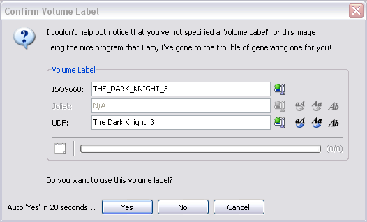 IMGBurn Disk Label Window
