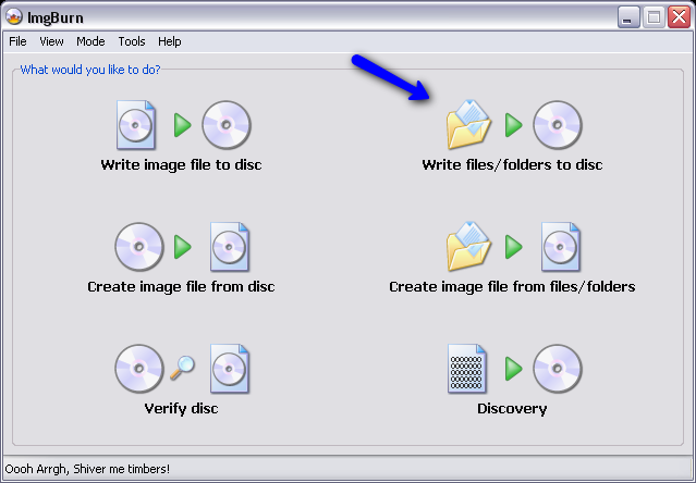 IMGBurn Write Mode Select