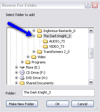IMGBurn Source Folder Select