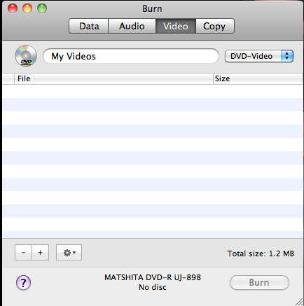 mac burn dvd video