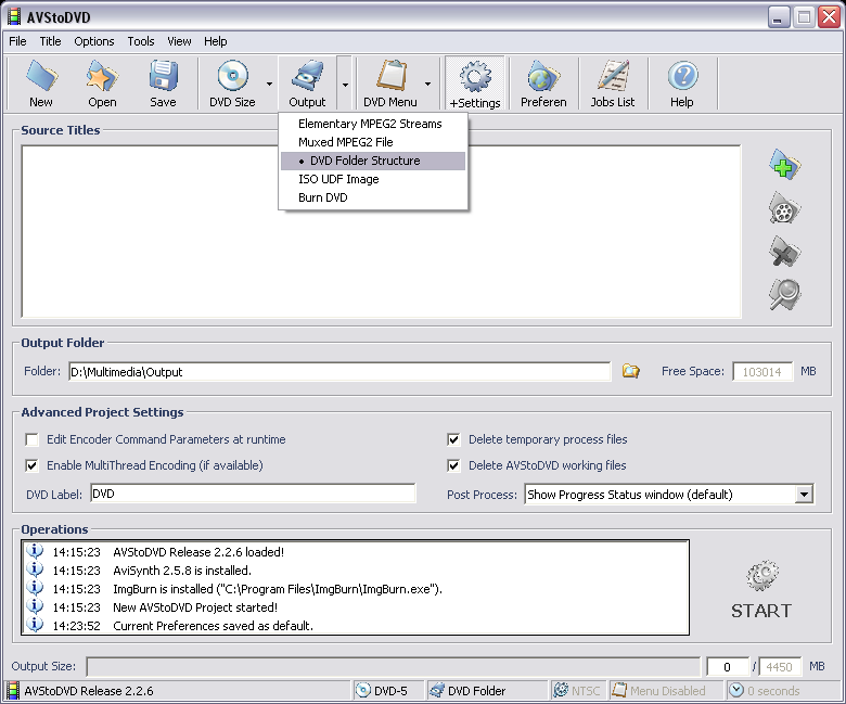 AVStoDVD Output Structure