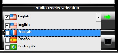 The audio track selection to be used in the final DVD.