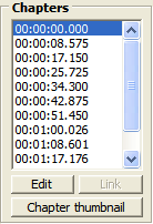 Video Chapters list in multiAVCHD