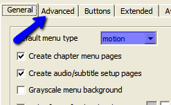 Where to enable the generation of a motion menu in multiAVCHD.