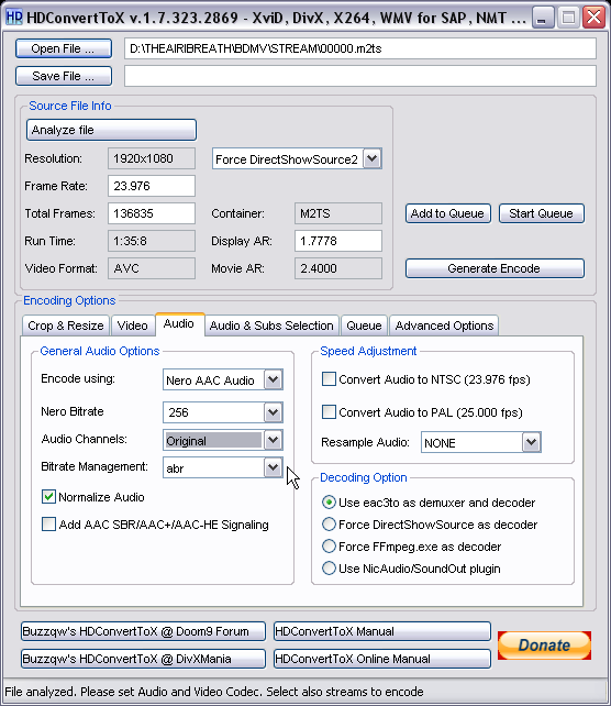 HDC Audio Settings