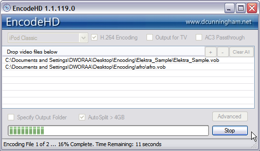 EncodeHD-Ipod-progress