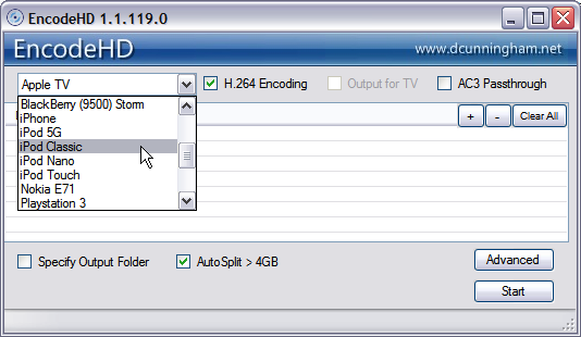 EncodeHD-Ipod-selection