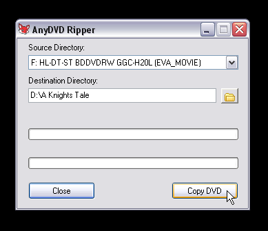 AnyDVD Copy Button Press