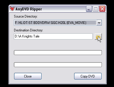 AnyDVD Directory Selection