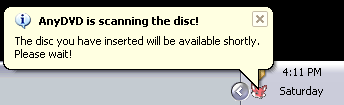 AnyDVD Disk Loading Balloon